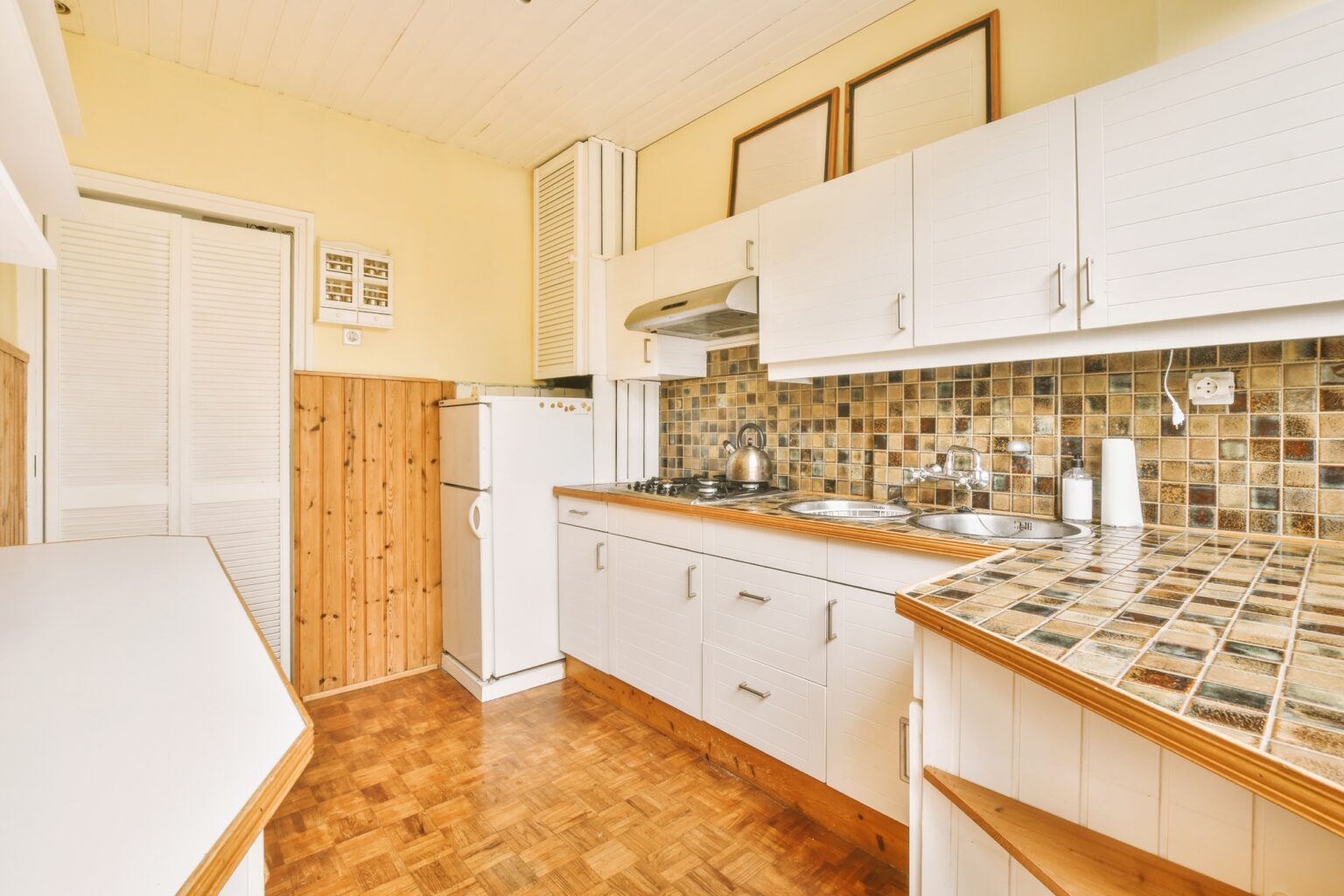 Modern furniture in light kitchen